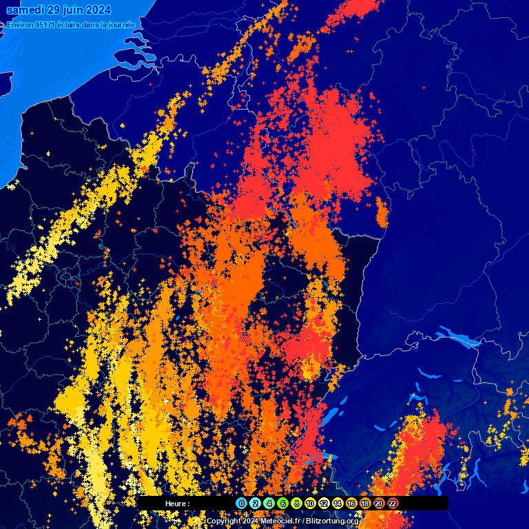 Carte des impacts de foudre.